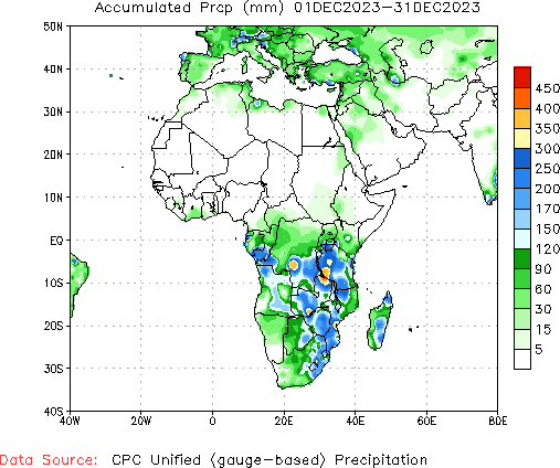 December to current Total Precipitation (millimeters)