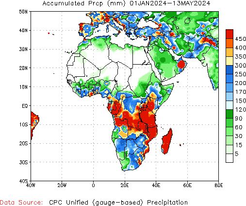 January to current Total Precipitation (millimeters)