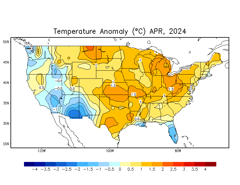 Monthly Anomaly Temperature (C)