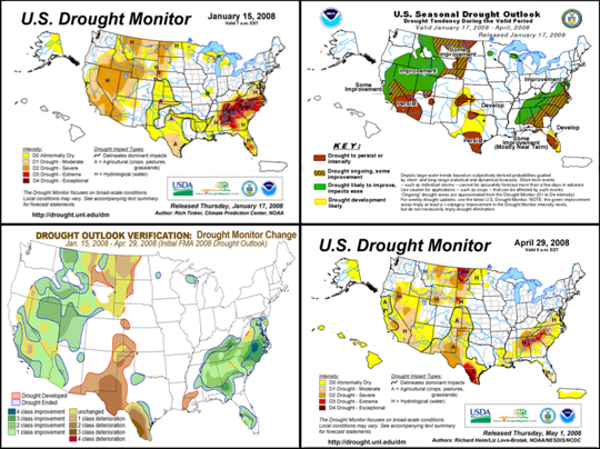 Seasonal Drought Outlook Verification graphics composite image