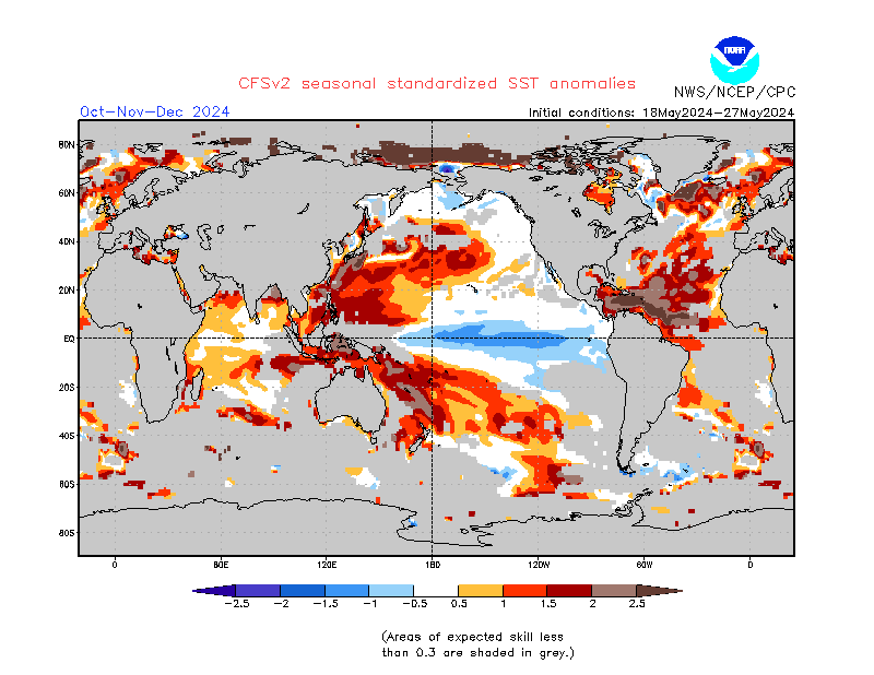 Mid Range  NOAA SST Anomaly Forecast