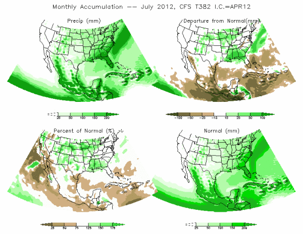 CFS 382 Model Precipitation (mm) for JUL 2012 - IC APR 2012