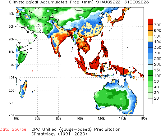 August to current Normal Precipitation (millimeters)