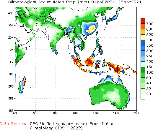 March to current Normal Precipitation (millimeters)