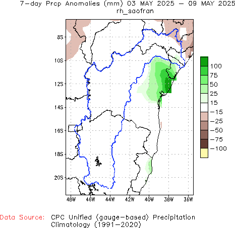 7-Day Anomaly Precipitation (mm)