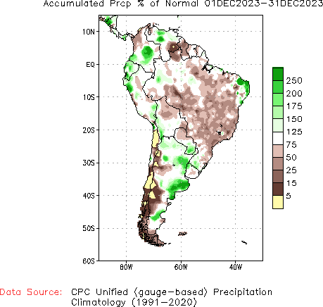 December to current % of Normal Precipitation