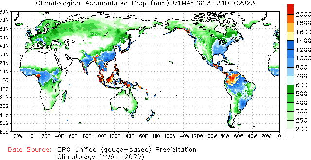 May to current Normal Precipitation (millimeters)