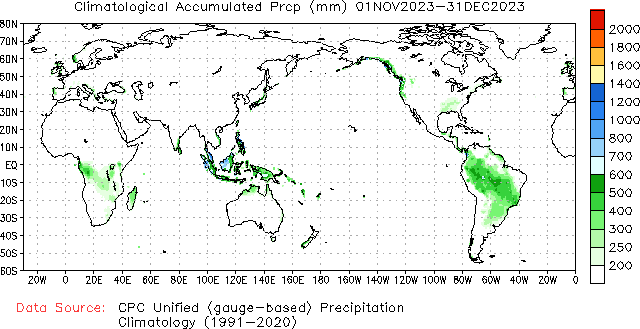 November to current Normal Precipitation (millimeters)