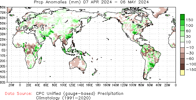 30-Day Precipitation Anomaly (millimeters)