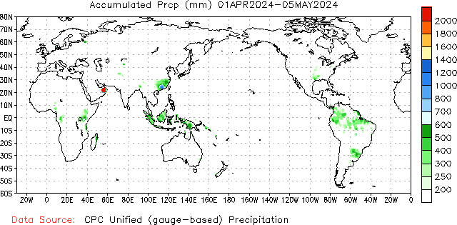 April to current Total Precipitation (millimeters)