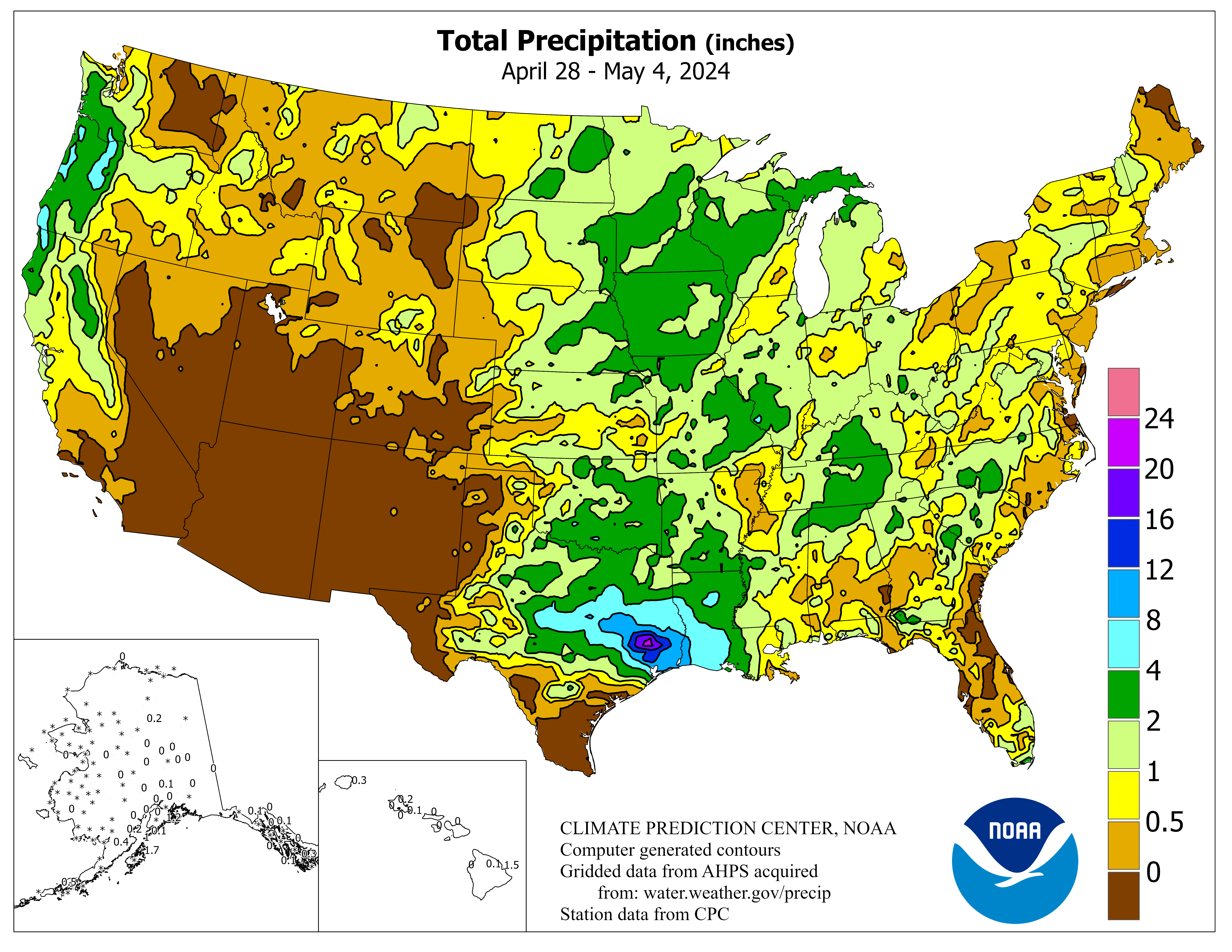 United States Weekly Total Precipitation Graphic
