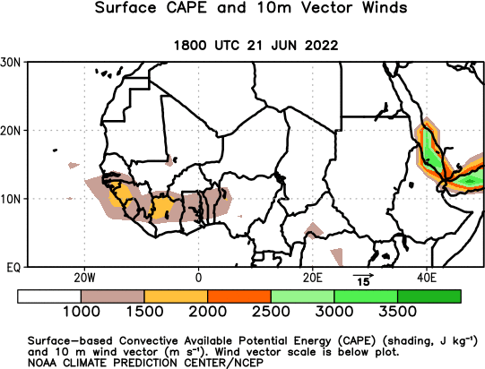 Observed Africa 1000 hPa Cape
