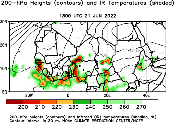 Africa Observed 200 hPa Heights