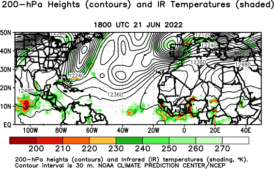 Atlantic Observed 200 hPa Heights