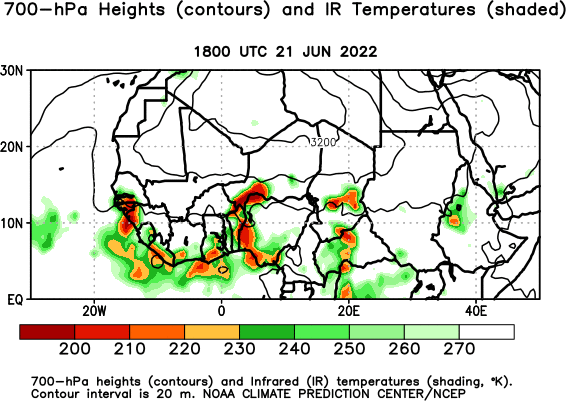 Africa Observed 700 hPa Heights