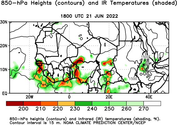 Africa Observed 850 hPa Heights
