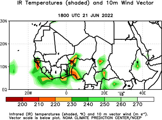 Africa Observed 1000 hPa IR Temperatures