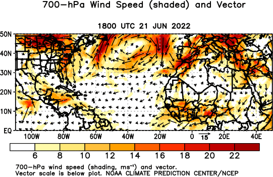 Atlantic Observed 700 hPa Winds