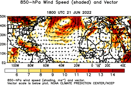 Atlantic Observed 850 hPa Winds