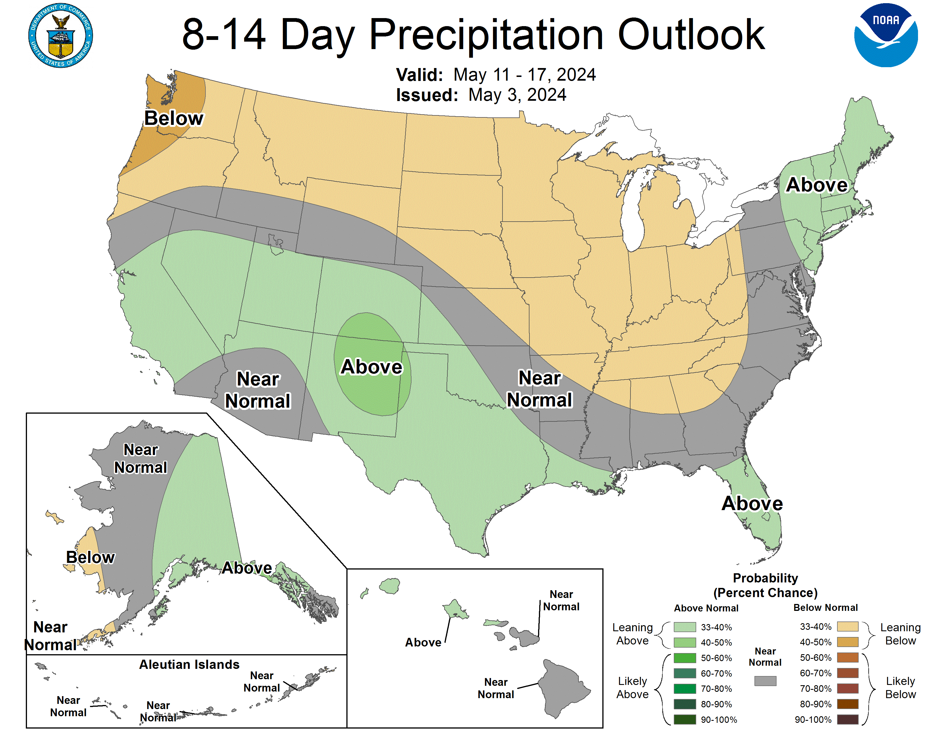 8 to 14 Day Outlook - Precipitation Probability
