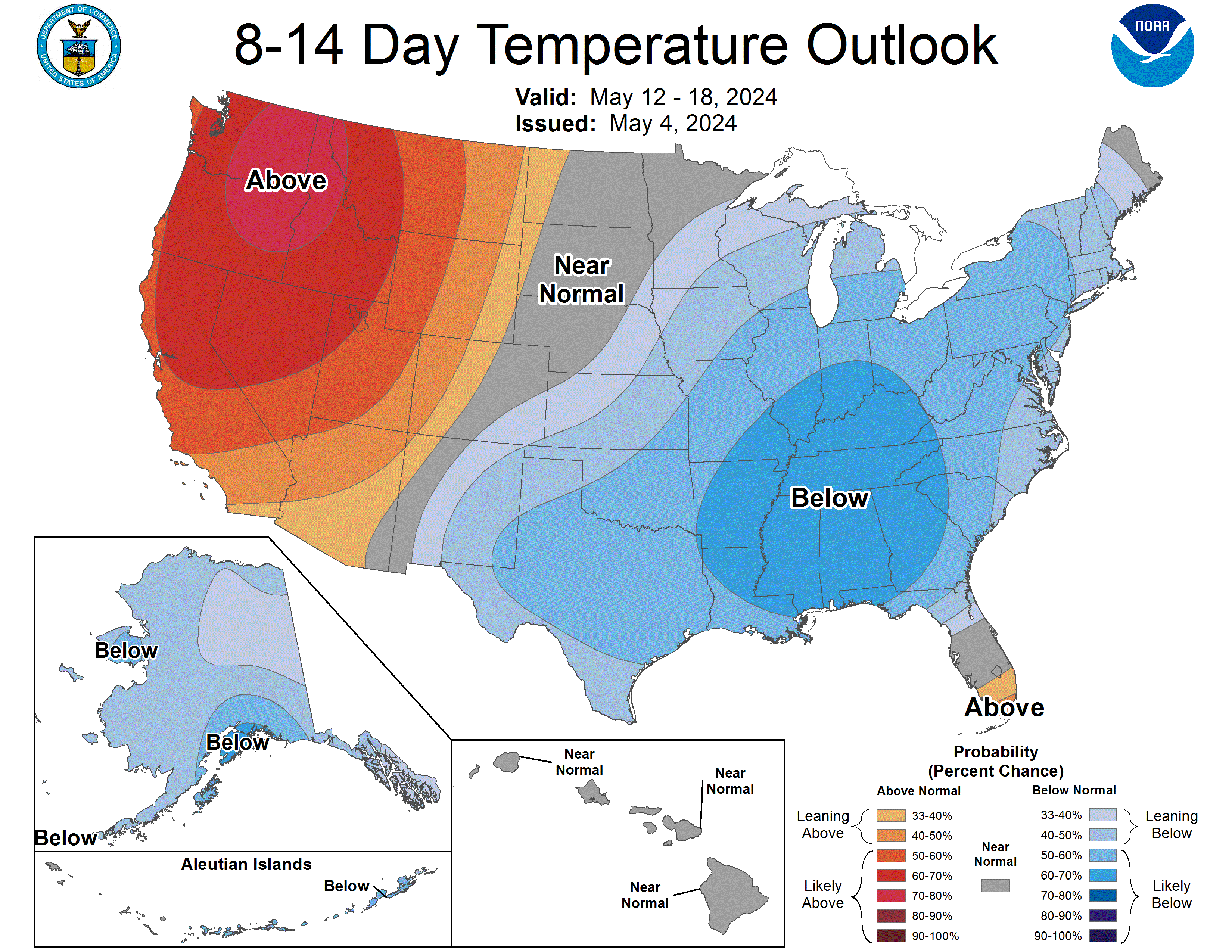 Latest 8 to 14 Day Temperature Outlook