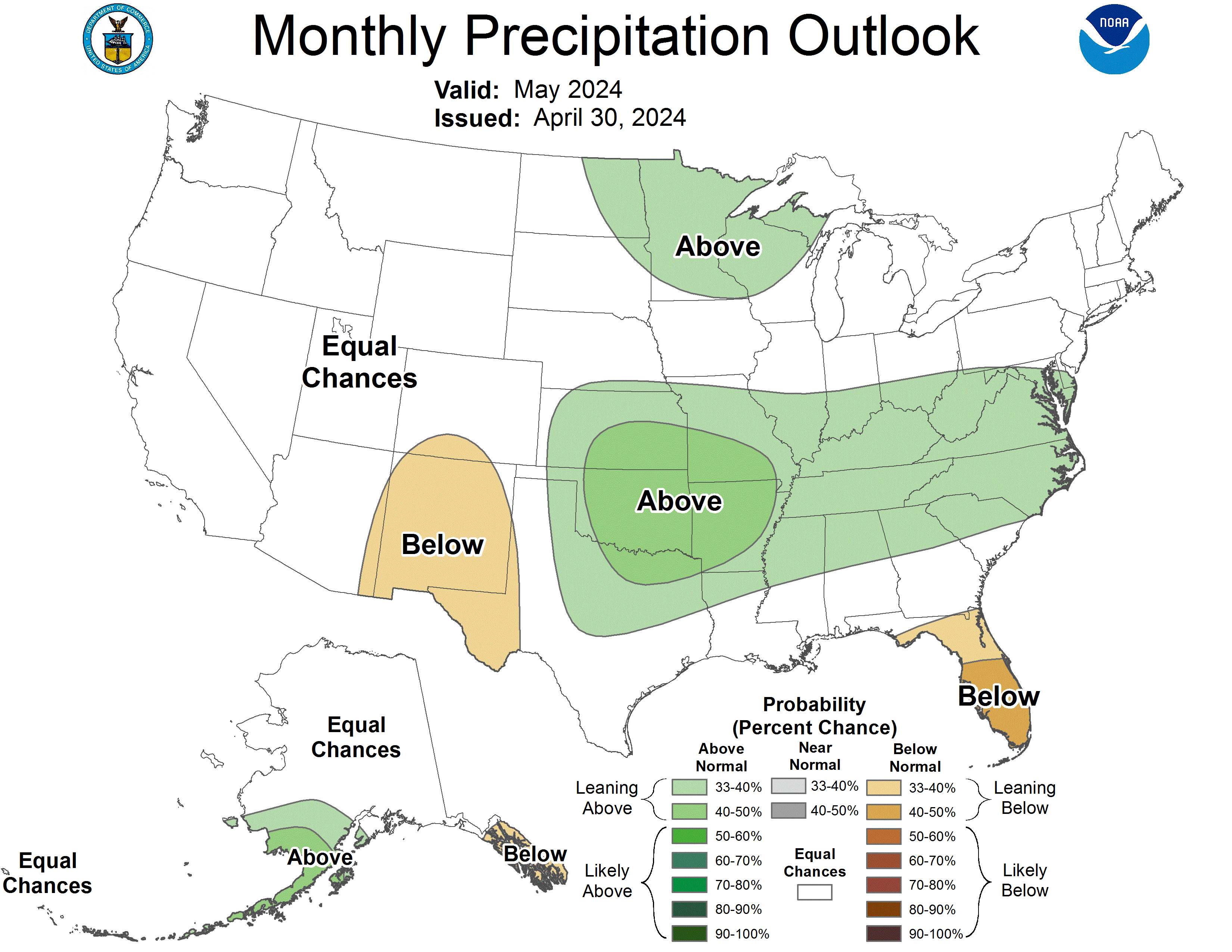 30-day outlook - Precipitation Probability