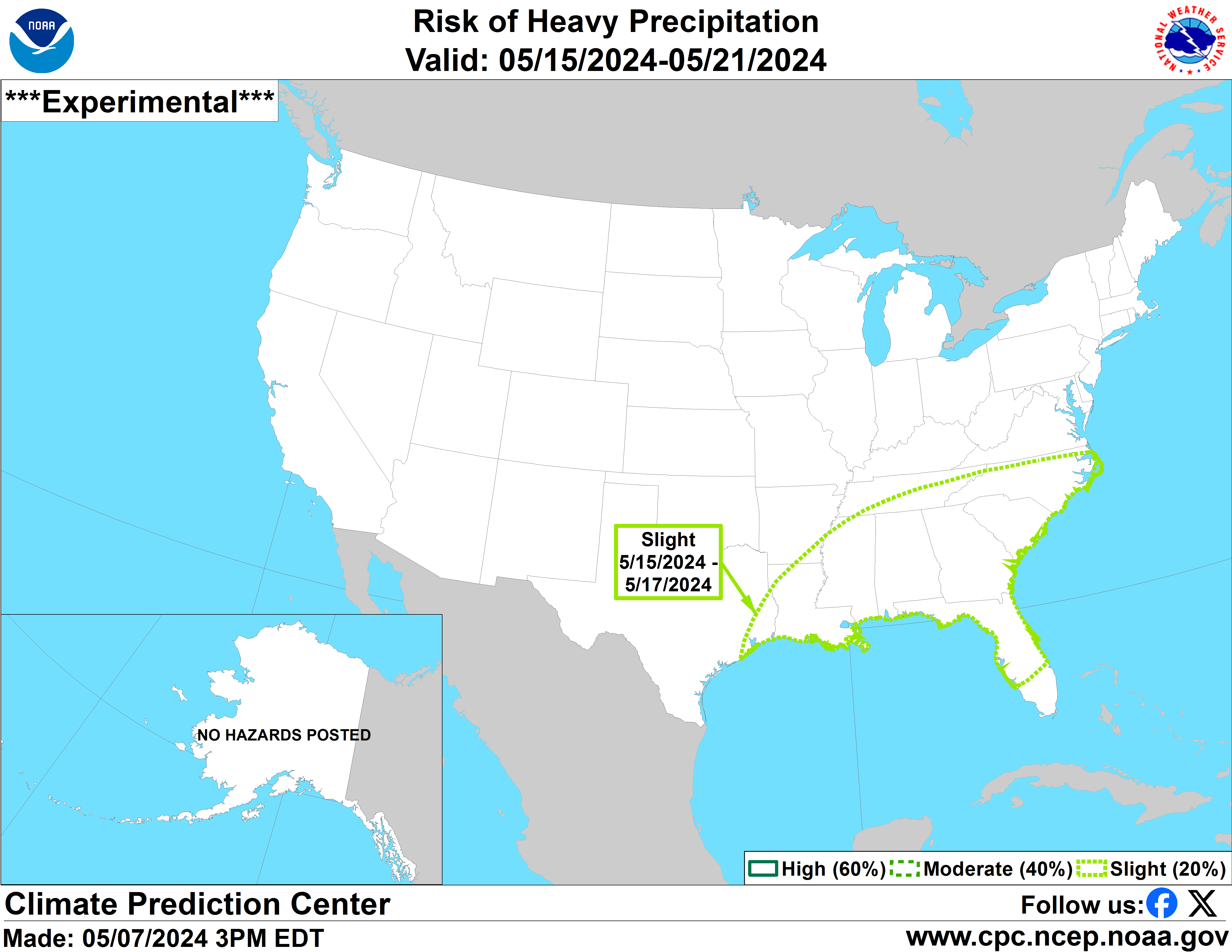 United States 8-14 Day Probabilistic Precipitation Hazards Outlook